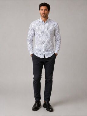 Selected Homme Slim Fit Polka Dot Button Down Shirt | Size M